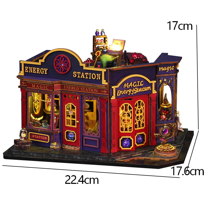 Magical Doll House Wooden Miniature DIY Assembly Building Model Kit Production of Small Room Toys Decorations with Furniture