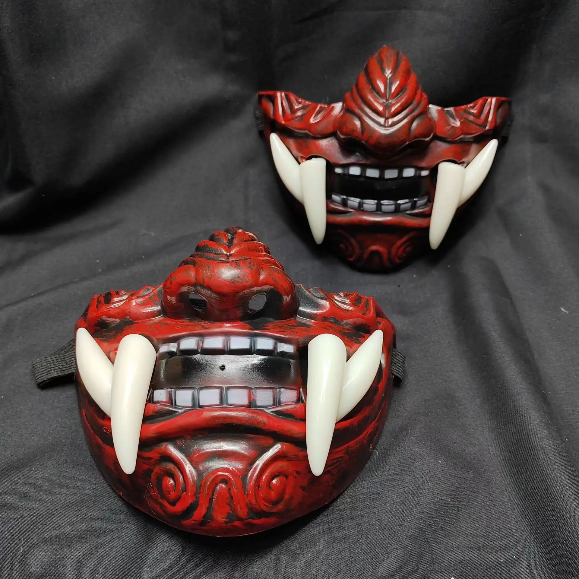 Japanese Samurai Oni Demon Mask Halloween Demon Samurai Cosplay Horror Prajna Killer Thicken Plastic Masks Party Costume Props