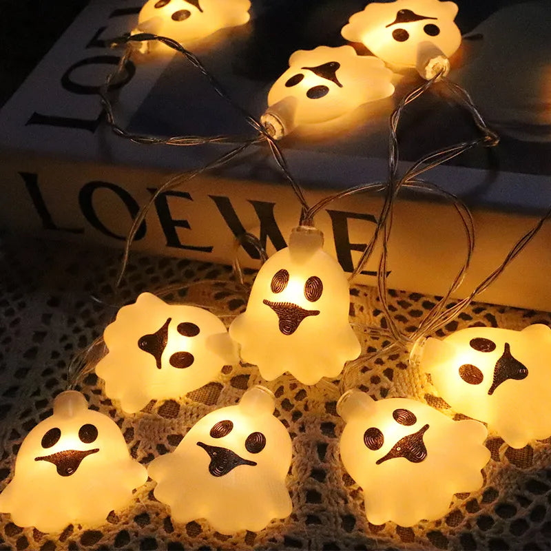 2024 New Halloween String Lights attery Operated Ghost String Lights Cute Halloween Lights Indoor for Party Decorations 676