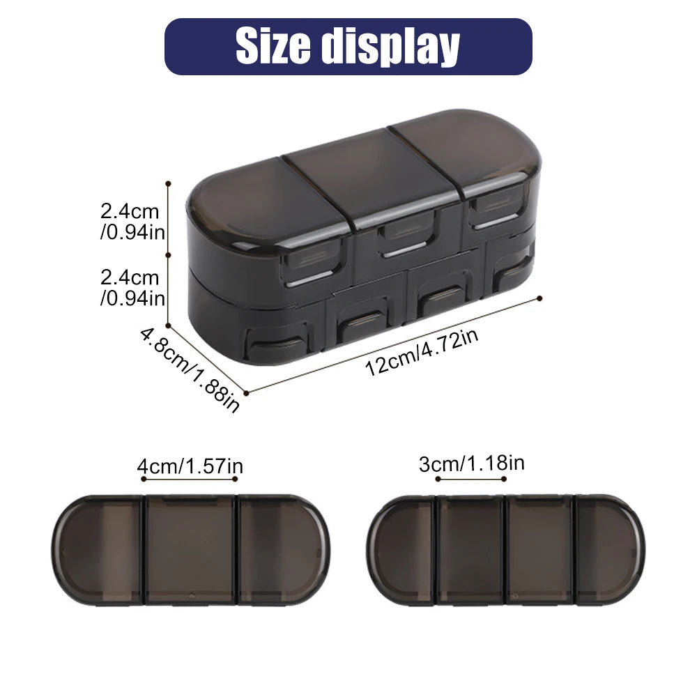 Weekly Pill Organizer, 7 Days Daily Vitamin Case Large Capacity Compartments, Pills Containers for Fish Oil Medicine Supplements