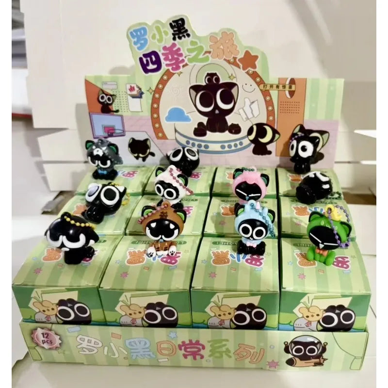 Kawaiiro Little Black Surprise Blind Box Doll, desktop decoration, Hole Fun Blind Box Fun toy Christmas gifts